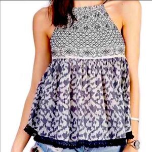 Ecote Embroidered Pinafore Tank Top XS